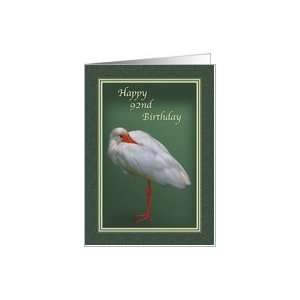  Birthday, 92nd, White Ibis Bird Card Toys & Games