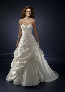 White/Ivory Taffeta Sweetheart Bridal Wedding Dress  