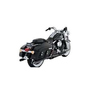   Black With Chrome Tips Exhaust Pipes For 2007 2008 Harley Touring