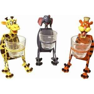  Candle Holder Tiger, Elephant, Girafe   Set of 3
