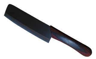 Black Ceramic knife Chefs Cleaver wood hand S  