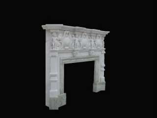   HAND CARVED MARBLE DINING ROOM FIREPLACE MANTEL MNTL202  