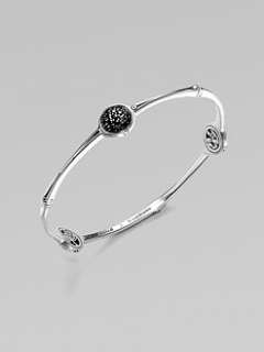 John Hardy   Black Sapphire Accented Sterling Silver Bamboo Station 