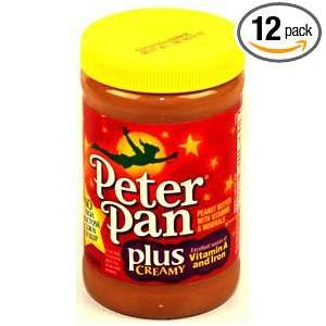 Peter Pan Creamy Peanut Butter Plus (Pack of 12)  Grocery 