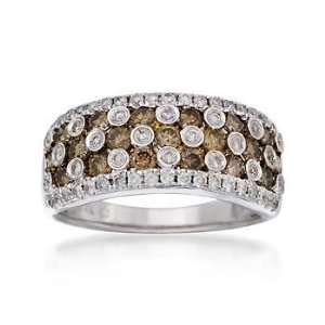  1.52 ct.t.w. Brown and White Diamond Ring In 14kt White 
