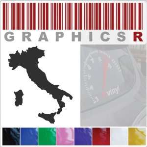   Decal Graphic   Italy Country Country Silouette Pride MapA287   Silver