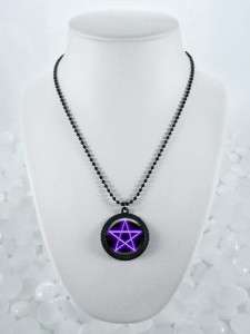 Pentacle Pentagram New Age Wicca Black Necklace RFB 327  
