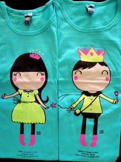NEW One Man Cute Couple T Shirt Prince Princess Blue  
