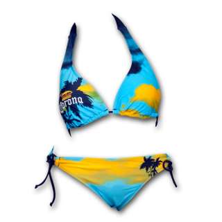 Corona Extra Sunset Beach Blue Bikini Swimsuit  