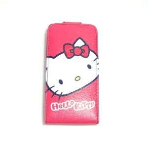  hello kitty head flip leather case for iphone 4 4G Cell 