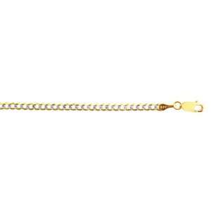  10k Pave Curb Chain Necklace   22 Inch   JewelryWeb 
