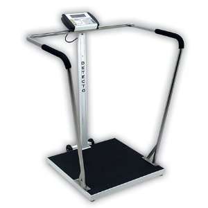 Detecto Digital Waist High Stand On Scale w/ wheels, 800 lb Capacity 