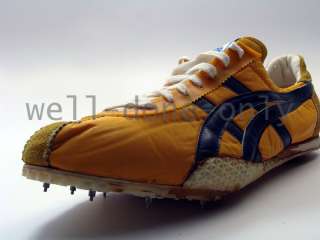 VTG Asics Tiger Japan yellow blue spike track shoes 9.5  