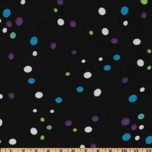  44 Wide Spring Fever Dot Black/Turquoise Fabric By The 