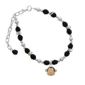 Monkey Face Black Czech Glass Beaded Charm Bracelet [Jewelry]