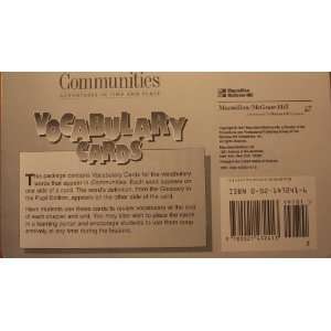    Vocabulary Cards  Communities adventures in time and place Books