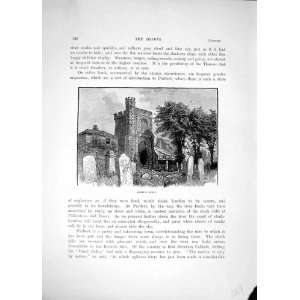  Barking Abbey Graves River Thames 1885 Cassell Print