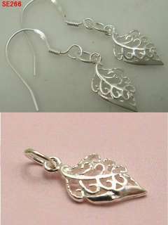 Fancy 925 Sterling silver Charm Leaf Hollow For Earrings SA&SE  