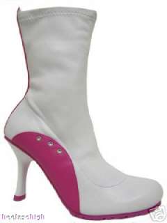 NEW WHITE HOT PINK RETRO MOD TRAINER BOOTS SIZE 4 8  