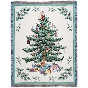   Weaver Spode Christmas Tree Woven Throw, 69 by 52 Inch