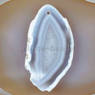 Natural Onyx Agate Druzy Slice Pendant Bead H120444  