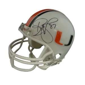 Reggie Wayne Autographed Mini Helmet   Miami Hurricanes   Autographed 