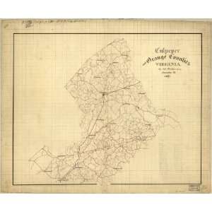 Civil War Map Culpeper and Orange Counties, Virginia / Jed. Hotchkiss 