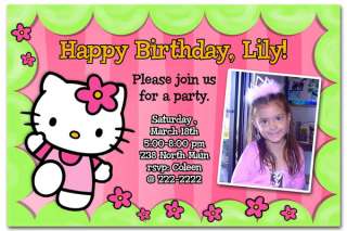 Hello Kitty Custom Photo Birthday Invitations FAST  