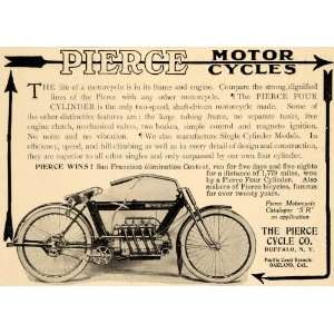 1912 Ad Pierce Four Cylinder Motorcycle Cycle Company   Original Print 
