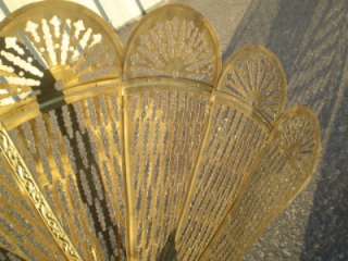   /Vintage GRIFFIN BRASS/Bronze  Peacock Fan STyle Fireplace SCREEN