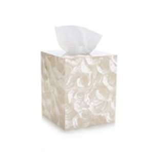  Kim Seybert White Mosaic Shell Tissue Box 5 in x 5 in x 6 