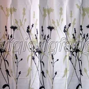   flower black picture Bathroom Waterproof Fabric Shower Curtain cs027