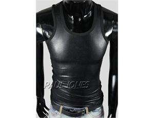 Strong Mens Tight Leather Like Underwear Tank Top Shirts T shirts 