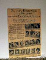 1930s Newspaper Ad   Lux Toilet Soap   18 Starlet Pics  