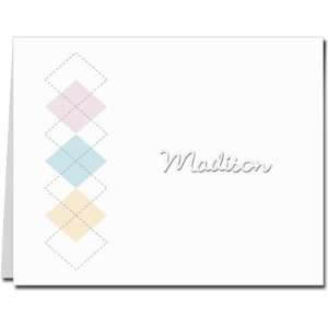   Impressions Embossed Personalized Stationery   Argyle Informal Note