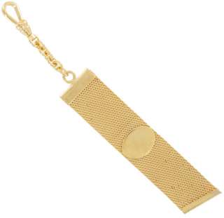 Brite Watch Chain Mens Yellow Gold Plated Mesh Fob Pocket Engraveable 