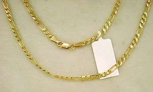24 Inch Figaro Chain in 14kt Gold  