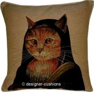 Susan Herbert Mona Lisa Cat Tapestry Cushion Cover  