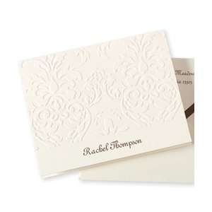    Personalized Stationery   Damask Embossed Note