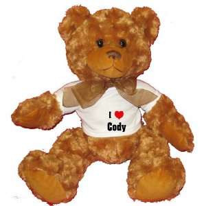  I Love/Heart Cody Plush Teddy Bear with WHITE T Shirt 
