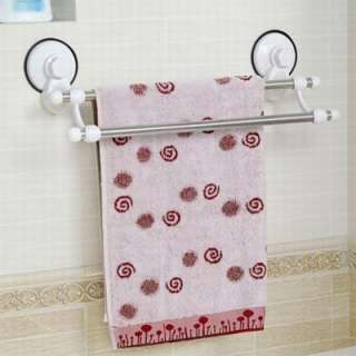 Package1*Suction Cup Bathroom Towel Rails Shelf/Rack 2 Bars New