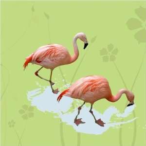  numsi WA FL GRN Animals Lush Flamingos Limited Edition 
