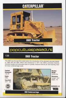    1986 D6D TRACTOR Heavy Equipment 1994 Caterpillar Earth Movers CARD