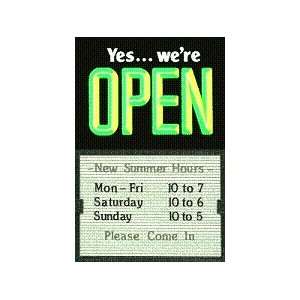   Bold Sara Open Closed Sign with Sliding Message Board