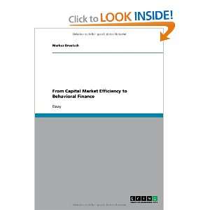   to Behavioral Finance (9783640436842) Markus Bruetsch Books