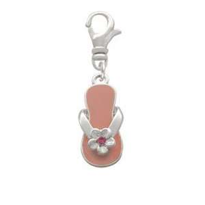   Flip Flop with Crystal Flower Clip On Charm Arts, Crafts & Sewing