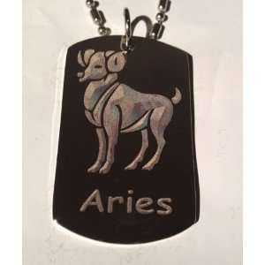  Zodiac Signs Sign Aries Ram   Military Dog Tag, Luggage 