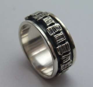925 Sterling silver spinner spin motion ring rings R513  