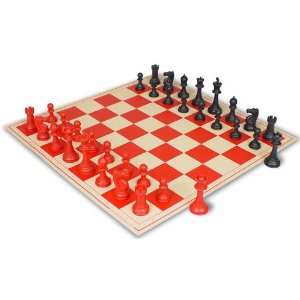  ClubTourney Black & Red Chess Pieces with Board Red Toys & Games