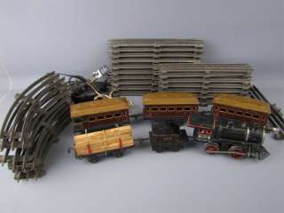 Vintage Bing Cast Iron 1012 Locomotive w/ Cars + Track  